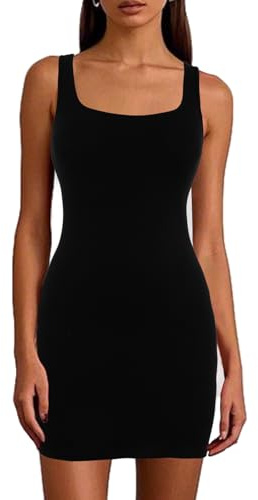 Joyshaper Robe col Carré Femme Élégant Robes Moulante Courte Robe Courte Caraco Bodycon Mini Dress