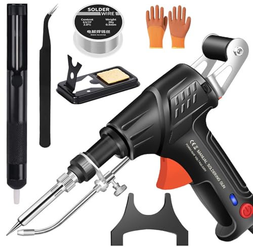 Qosigote Outils De Soudage Industriels À Chauffage Interne, Pistolet À Dessouder À L'Étain 2025, Appareil De Soudage Portable À Une Main Robuste Pour, Adapté À L'Étain (Noir)