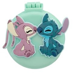 DISNEY STITCH – Spazzola per Capelli Pieghevole Ultra‑Compatta con Specchio Integrato – Lilo & Stitch Angel – Districa Delicatamente – Accessorio Acconciatura Bambini, Formato da Viaggio