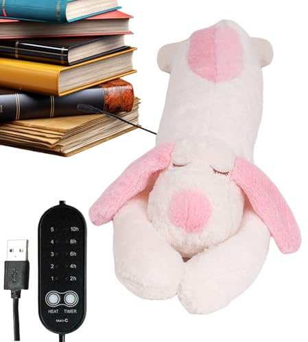 Xijobido Riscaldabile Peluche - Cane Riscaldabile In Peluche | Temperatura Regolabile USB Spegnimento Automatico per Spalla Schiena Collo Pancia Periodo | Per Addominali Schiena Spalle Collo Bambini