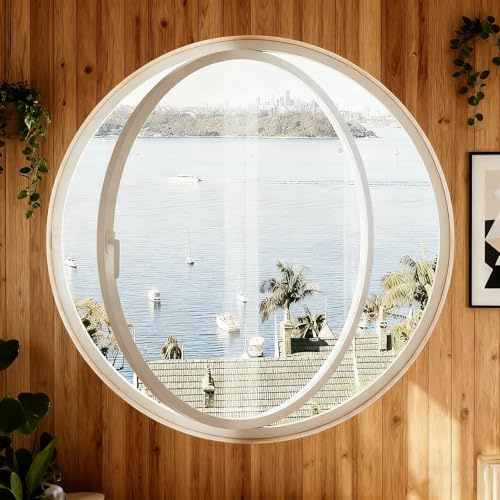 Finestra Rotonda A Giroletto,Finestra Seminterrato,oblò Rotondo,Finestre Di Ventilazione Girevoli A 360°,Per Bagno,Camera Da Letto,Soggiorno(White1,40cm/15.7in)