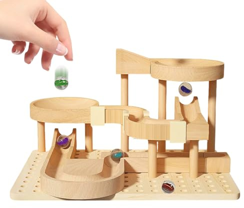 lisutupode Juguetes De Canicas - Actividades Educativas de Aprendizaje Stem - Bloques De Construcción para Carreras De Canicas - para Aula Hogar Escuela Kindergarten Cumpleaños Navidad Niños y Niñas