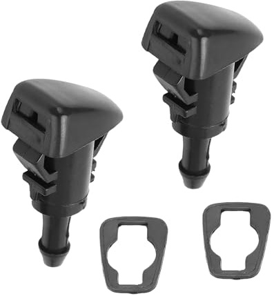 2Pcs Ugello Tergicristalli, Lavavetro per Getto d'Acqua, Nero Plastica Ugello Tergicristallo, per Getto d'acqua