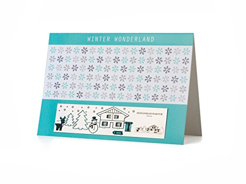 Skulpo Edelstahl Grußkarte - Pop Up Karte Weihnachten - Weihnachtskarten 3D Edelstahl Winterlandschaft zum selber basteln - christmas cards Weihnachtskarte 3D Postkarte Weihnachten