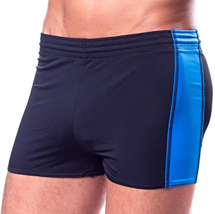 Aquarti Maillot de Bain Homme avec Cordon Coulissant Shorts de Natation, Nior/Bleu, 3XL