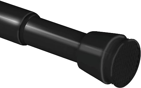 bomoe Teleskopstange Duschstange Ohne Bohren 70-120 cm Stufenlos Ausziehbar – Gardinenstange zum Klemmen Rutschfest Klemmstange für Gardinen – Duschvorhangstange Schwarz Vorhangstange Ohne Bohren