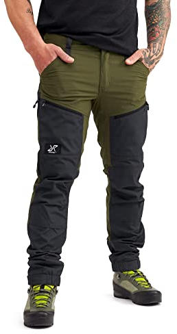 RevolutionRace Herren RVRC GP Pro Pants, Hose zum Wandern und für viele Outdoor-Aktivitäten, Dark Olive, L