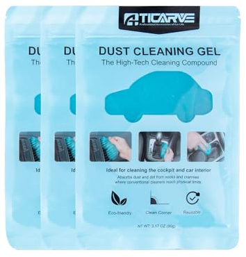 TICARVE Auto Reinigungsgel für den Innenraum, Weicher und Flexibler Tastatur Reiniger, Reinigungsknete aus umweltfreundlichem, Universeller Staubreiniger für Auto, Büro und Zuhause (3 Stück)