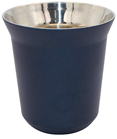 Diano Stainless Steel Insulated Cup, Small Metel Espresso Cup, Double Wall Thermally Insulated Drinking Cups, Capsule Coffee Mug 160ml Dark Blue