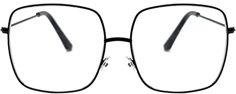 KAEOISFU Oversized Fashion Square Metal Reading Glasses Women Men, Large Blue Light Blocking Computer Readers, Anti Glare Extra Big Wide Frame Eyeglasses