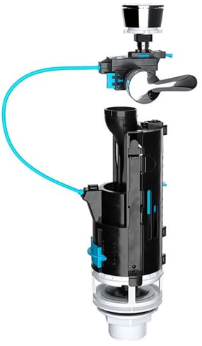 SPARES2GO Universal Dual Flush Toilet Valve 1.5 2 WC Cistern Push Button Lever Handle Kit