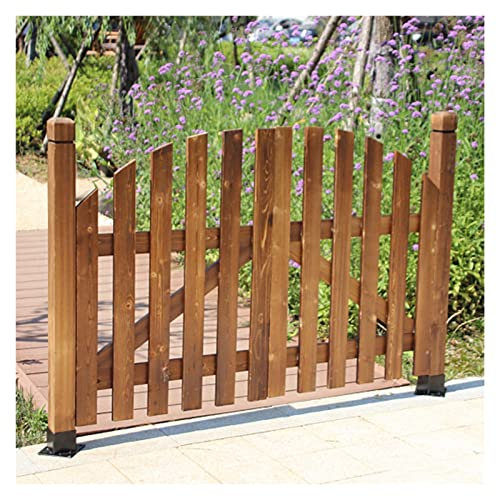 Puertas de jardín de madera carbonizada vintage para exteriores, portales de madera, valla independiente, para el hogar, patio e interior, tamaño personalizable (color: marrón, tamaño: 70 x 80 cm)