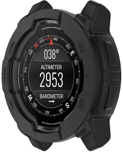 Disscool Fodral kompatibel med Garmin Instinct E 45 mm, mjukt anti-fall silikonersättningsfodral klocktillbehör (svart)