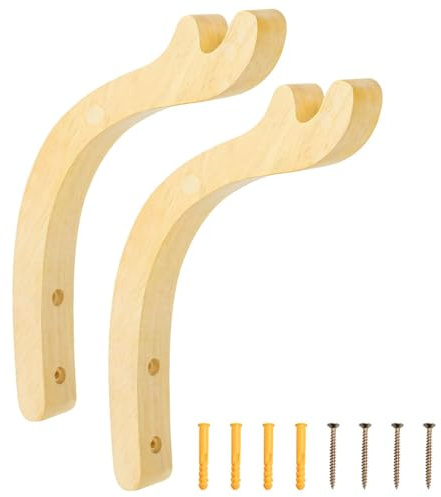 MiOYOOW Lot de 2 Crochets en Bois pour Plantes, Suspension Robuste Mural Crochet Plante, Supports Muraux pour Plantes, Paniers de Fleurs, Lanternes d'intérieur et d'extérieur, Ornements de Jardin