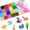 CGBOOM Water Fuse Beads Set - 5mm 3200 Refill Compatible Magic Water Sticky Beads Art Crafts Toys for Kids Beginner Set