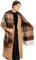 Miss Lulu Damen Schal Kariert übergroßer Quadratisch Deckenschal Winterschal Karo Tartan Streifen Plaid Muster Oversized Fransen Poncho (Braun), XL