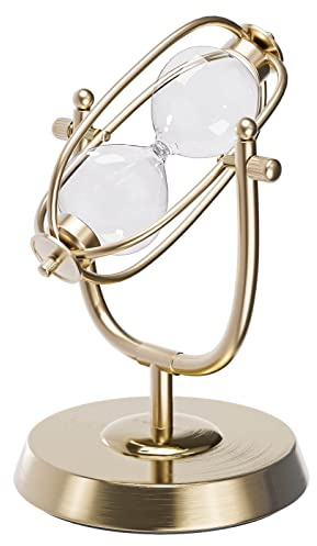 SuLiao - Clessidra a sabbia aspirapolvere da 25,4 cm, grande cornice in ottone da 91,44 cm, timer a sabbia rotante per cerimonia di nozze, vecchio orologio senza sabbia per decorazione da computer