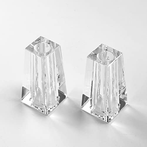 Set of 2 Salt and Pepper Shakers Refillable Crystal Seasoning Bottle for Salt, Black and White Pepper, Spice Jars, Farmhouse Salt,Clear to Know When to Fill, Kitchen (001)