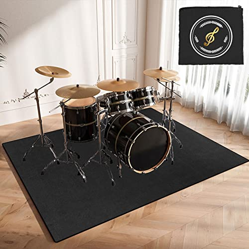 CDVR Drum Teppich Schlagzeugteppich, Schallschutz Teppichmatte, rutschfeste Schallschutzmatte, Schallschutzteppich Für Bassdrum-Snare, Schlagzeug Teppich 120cm x 80cm - Mit Spezialtasche