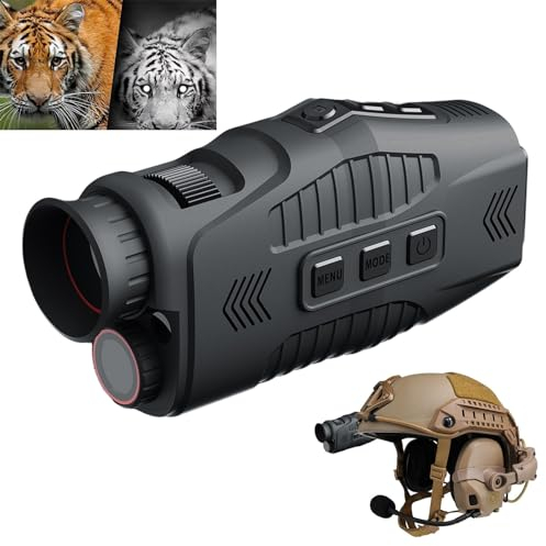 Hapihom Nachtsichtmonokular, High Definition Infrarot Monokular Digital Nachtsichtgeräte, Nachtsichtgerät mit 5-facher Digitalzoom, Nachtsichtbrille mit Infrarot-Illuminator