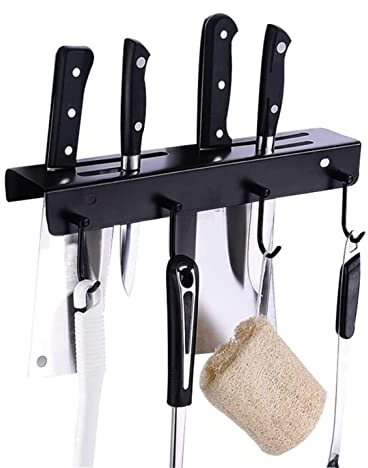 Soporte para cuchillos Bloque para cuchillos Bloque para cuchillos universal de 4 ranuras Bloque para cuchillos vacío montado en la pared Soporte de exhibición para cubiertos de cocina y estante de a
