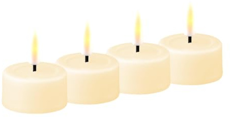 Deluxe Homeart Set di 4 lumini LED senza fiamma per interni, con tecnologia Real Flame™, candela alimentata a batteria