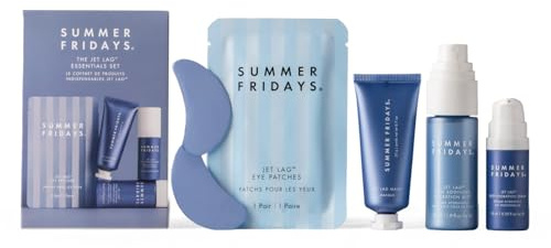 Summer Fridays Jet Lag™ Essentials - Mini Hydrating Skin Care Set With Jet Lag™ Mask, Eye Patches, Deep Hydration Face Serum & Hydration Mist - Travel Size Skincare Kit & Gift Set (4 Count)