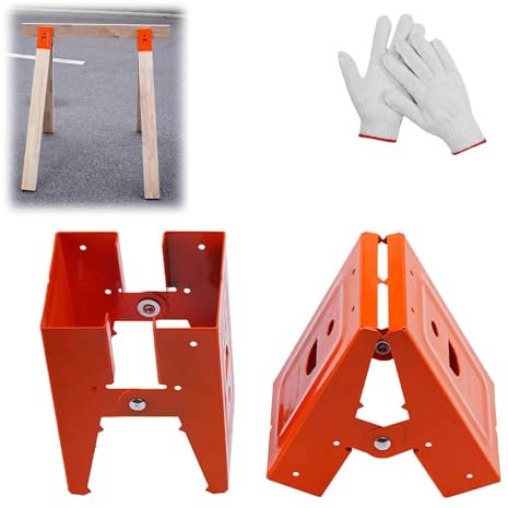 Lot de 2 supports pour chevalet de sciage - Pliable - Support de chevalet de sciage - Embouts pour le travail du bois - Antidérapants - 2 pièces - Orange