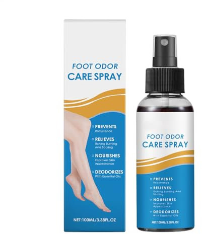 3 tratamientos en aerosol para pies de atleta, sudorosos y descamación de pies, eliminación instantánea de olores, rápido con ingredientes naturales, 3 x 100 ml