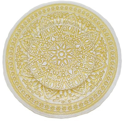 Elegant Gold Mandala Flower Design Charger Plates – 33cm Elegant Underplates for Weddings, Parties, Anniversary, Birthday, Tableware, Catering Events & Special Events - 1 pc