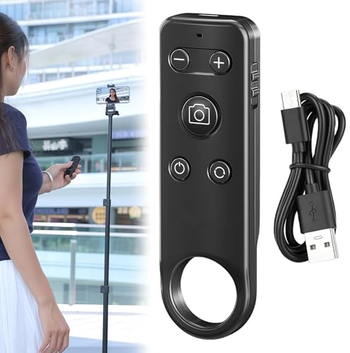 Déclencheur Bluetooth sans fil pour prise de vue vidéo, photo, zoom, changement d'objectif, déclencheur à distance pour selfie Vlog, compatible avec les smartphones iOS et Android (iOS15 supérieur