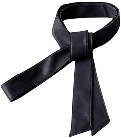 Trench Coats Waist Belt Adjustable PU Leather Overcoat Waist Strap Trench Coat Belt Replacement Windbreaker Belts Decorative Stylish Clothing Accessories Suitable for Women Girls Ladies, Black