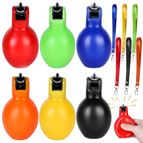GBKDQQ 6 silbatos de mano deportivos, silbatos de árbitro ruidosos con correa para el cuello para árbitros, profesores de deportes, entrenadores de perros, educación física, fútbol, emergencia
