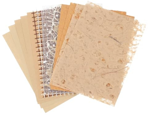 QUARKZMAN 16 Feuilles De Papier Scrapbook Texturé, Ensemble Varié De Papier Spécial Et Tissu Maille Pour Matériaux DIY De Collage, Cartes, Embellissements Et Fournitures, Jaune