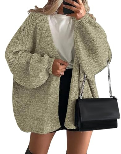 Gilet Cardigan Oversize pour Femme, Ouvert sur Le Devant, Style décontracté