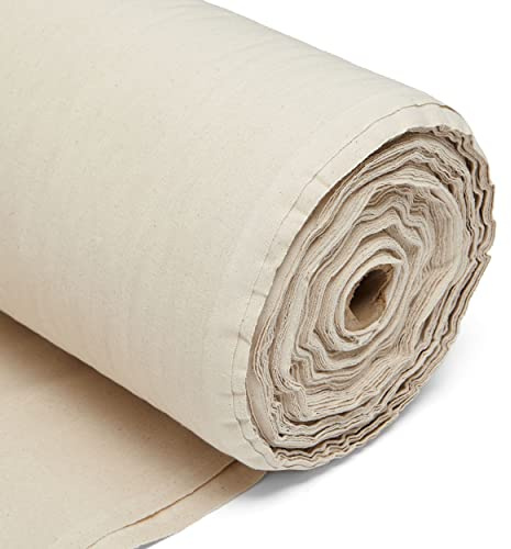 DFL 100% Cotton Calico Natural Unbleached Fabric – 145GSM Medium Weight for Dressmaking Mock-ups, Toile, Pattern Testing & Crafts –150cm (60) Wide Material by The Metre (5 Metre)