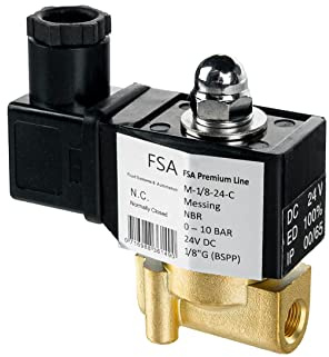 FSA Magnetventil Messing 1/8 24V DC 0-10 bar NBR stromlos geschlossen
