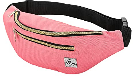 Vibe Bauchtasche Gürteltasche für Damen, Herren & Kinder (Rosa Pink) - Fanny Pack Tasche, Hüfttasche, Handytasche für Festival, Party, Rave, Sport, Outdoor, Fitness, Fahrrad, Joggen