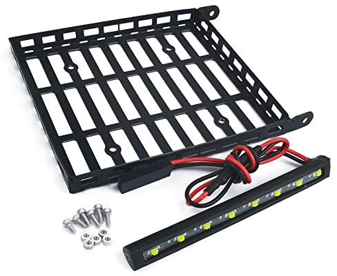 MOHERO RC 1/24 Metal Roof Rack Luggage with Headlight for 1/24 RC Crawler Car Axial SCX24 AXI00005 Gladiator Upgrade Parts