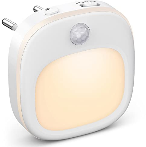 Luz Nocturna Infantil, Luz Nocturna con Sensor de Movimiento Enchufable, 3 Modos de Temperatura de Color y Atenuación Continua, Luz Nocturna LED blanca cálid para Niños/Baño/pasillo/Armario
