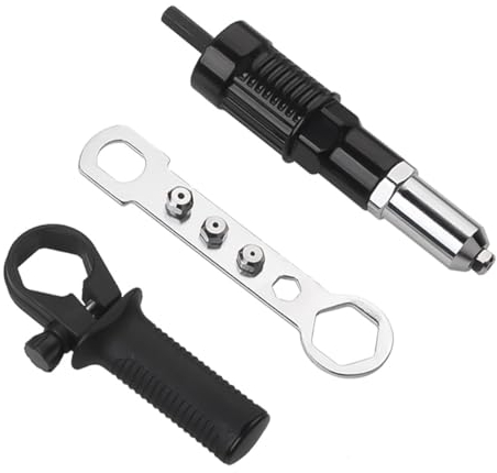 POFET Rivet Gun Adapter for Electric Drill Electric Rivet Nut Gun Riveting Tools for Cordless Drill Electrical Nut Riveting