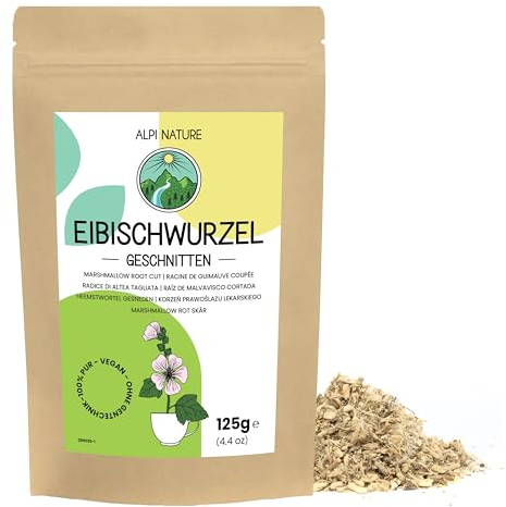 Alpi Nature Marshmallow Root Tea 125g 4.4 oz, Cut Unpeeled Marshmallow Root for Tea Preparation