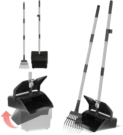 M&Catree Hundekotschaufel, Abnehmbar Schaufel für Hundekot mit Verstellbarem Langem Griff Kotschaufel für Große Mittelgroße Kleine Hunde - Drehbarer Behälter, 2PCS