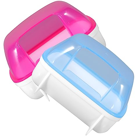 Kisangel 2stücke Sandbadezimmer Für Hamster Und Chinchillas Badehaus Mit Sand Blau Tragbar Aus Langlebigen Materialien Zum Stressabbau Und Fellreinigung