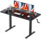 Flycity Höhenverstellbarer Schreibtisch 120 x 60 cm, Manuell Verstellbar in Schwarz, Kratz und Schmutzabweisende Spanplatten, Verdickter Metallrahmen aus Kohlenstoffstahl