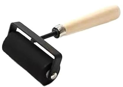 Pincel rodillo de textura, Rodillo Brayer de goma negro de varios tamaños for impresión, estampado y álbumes de recortes.(1.5-inch)