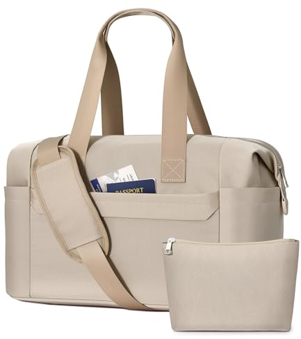 oscaurt Handgepäck Tasche 24L Reisetasche Damen Wasserabweisend Weekender Mit Kosmetiktasche Faltbare Gym Bag Geburt Krankenhaustasche Für Urlaub Arbeit