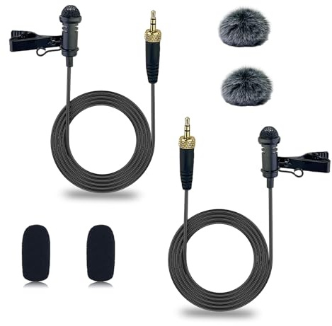 Trådbunden lavalier kontaktmikrofon, lavalier professionell kompatibel med Sennheiser mikrofonsystem ficksändare, rundstrålande rak kontakt 3,5 mm TRS-kondensato för YouTube filmproduktion