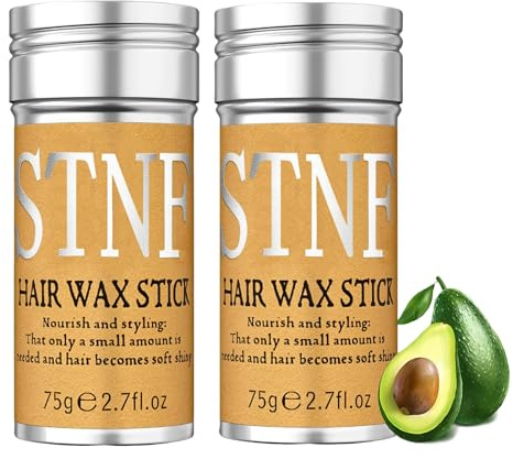 flintronic 2PCS Barra de Cera para el Cabello, Cera para el Pelo, Palo de Goma para el Cabello sin Grasa, Agarre Fuerte, para Pelucas, Pelos Ssueltos, Encrespamiento, Cabello de Bebé (75g)