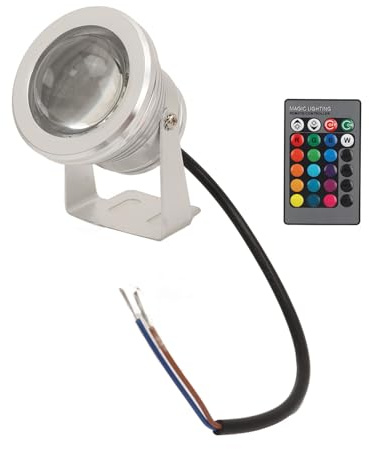 Respicefinem Submersible LED Pond Light RGB Color Changing Remote Control Spotlights for Swimming Pools Garden Fountains Decor 12V IP68 Underwater Fountain Lighting